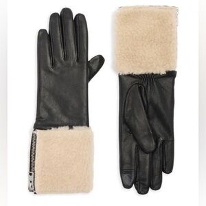 NWOT All Saints Leather Zippered Gloves